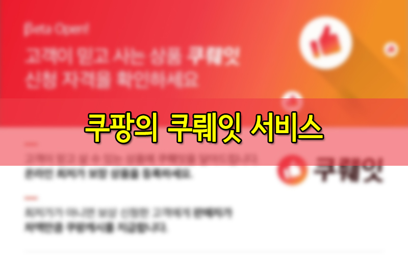 쿠팡의 새로운 판매자 정책 쿠뤠잇 서비스의 예상되는 허실